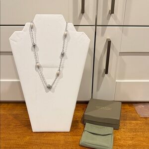 Judith Ripka Silver and Fresh Water Pearl Necklace